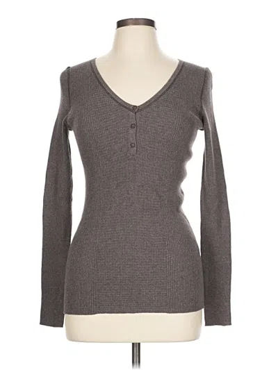 Pre-owned Moda International Long Sleeve Top Gray Sweetheart Neckline Tops