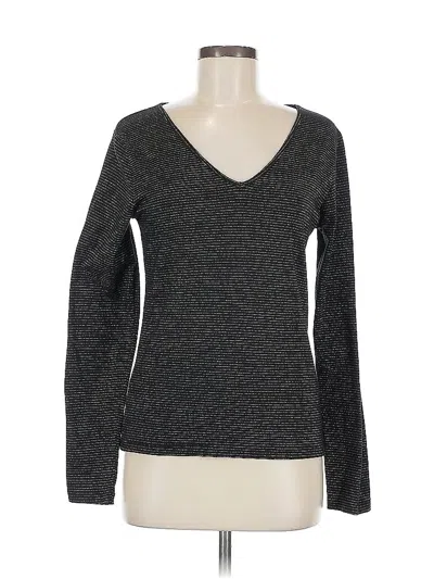 Pre-owned Moda International Long Sleeve Top Gray V Neck Tops