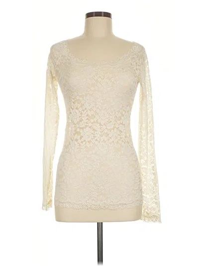 Pre-owned Moda International Long Sleeve Top Ivory Sweetheart Neckline Tops
