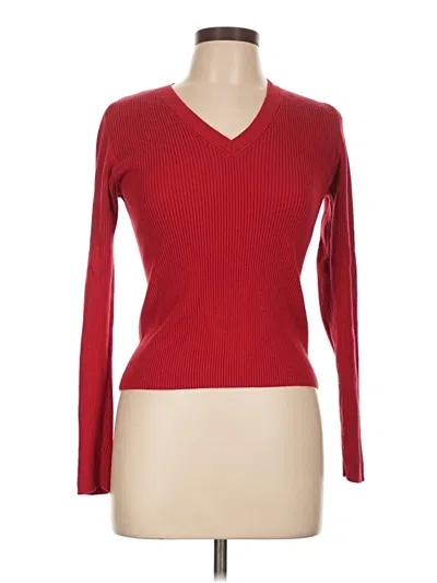 Pre-owned Moda International Long Sleeve T-shirt In Red