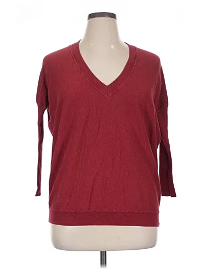 Pre-owned Moda International Pullover Sweater In Burgundy