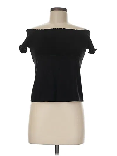 Pre-owned Moda International Short Sleeve Turtleneck In Black