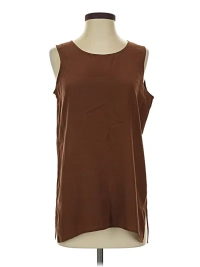 Pre-owned Moda International Sleeveless Blouse In Brown