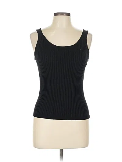 Pre-owned Moda International Sleeveless Silk Top Black Strapless Neckline Tops