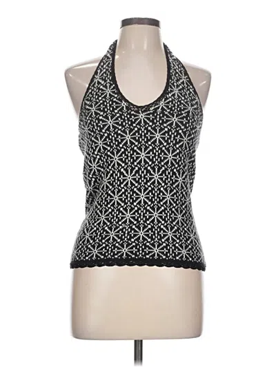 Pre-owned Moda International Sleeveless Top Black Halter Neckline Tops