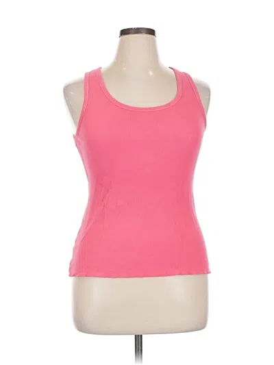 Pre-owned Moda International Tank Top Pink Halter Neckline Tops