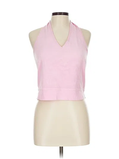 Pre-owned Moda International Tank Top Pink Halter Neckline Tops