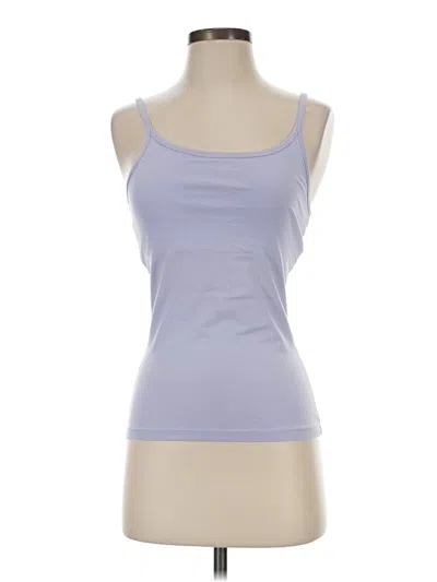 Pre-owned Moda International Tank Top Purple Solid Pattern Open Neckline Tops