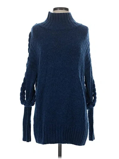 Pre-owned Moda International Turtleneck Sweater In Blue