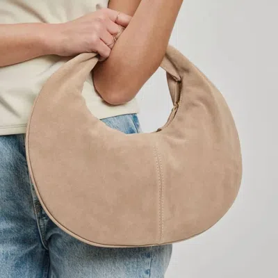 Moda Luxe Farrah Suede Shoulder Bag In Natural In White