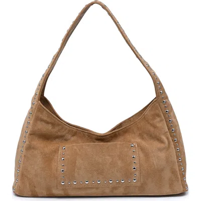 Moda Luxe Faux Suede Shoulder Bag In Camel