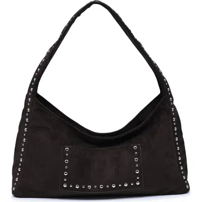 Moda Luxe Faux Suede Shoulder Bag In Chocolate
