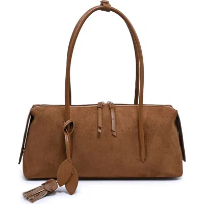 Moda Luxe Faux Suede Shoulder Bag In Cognac