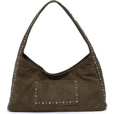 Moda Luxe Faux Suede Shoulder Bag In Olive