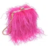 Moda Luxe Feathered Flair Evening Bag In Hot Pink