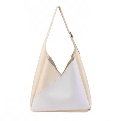 Moda Luxe Frannie Two-tone Hobo Handbag In Ivory Butter In Multi