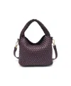Moda Luxe Jessamine Woven Crossbody In Espresso