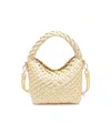 Moda Luxe Jessamine Woven Crossbody In Gold Ivory