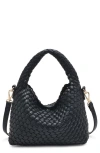 Moda Luxe Jessamine Woven Satchel In Black