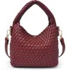 Moda Luxe Jessamine Woven Satchel In Burgundy