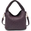 Moda Luxe Jessamine Woven Satchel In Espresso