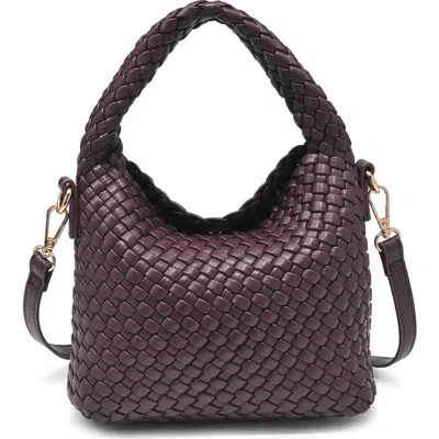 Moda Luxe Jessamine Woven Satchel In Espresso
