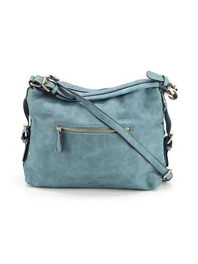 Pre-owned Moda Luxe Leather Crossbody Bag In Teal