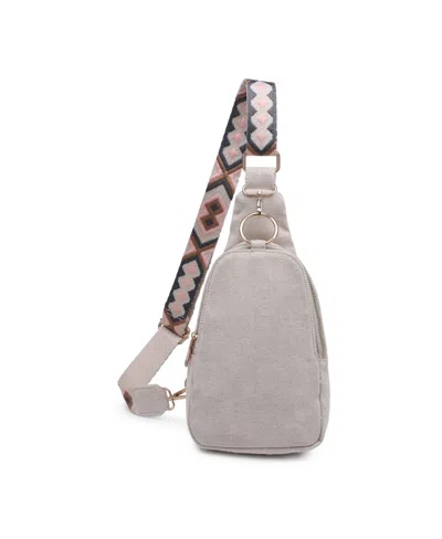 Moda Luxe Regina Canvas Sling Backpack In Oatmeal