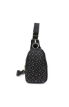 Moda Luxe Regina Studded Sling Backpack In Black