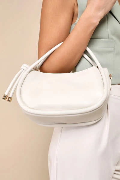 Moda Luxe Selene Bone Vegan Leather Handbag In White