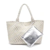Moda Luxe Solana Woven Tote In Metallic