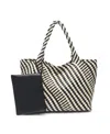 Moda Luxe Solana Woven Tote In Black Ivory
