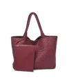 Moda Luxe Solana Woven Tote In Burgundy