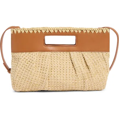 Moda Luxe Straw Crossbody Clutch In Brown