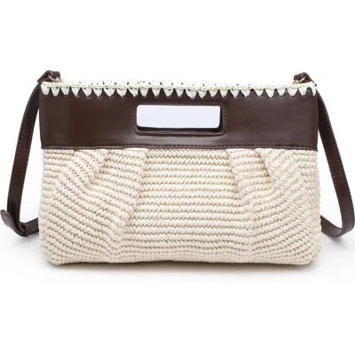 Moda Luxe Straw Crossbody Clutch In White