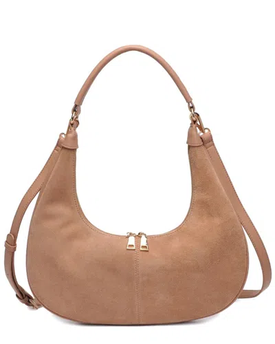 Moda Luxe Teresa Suede Shoulder Bag In Natural