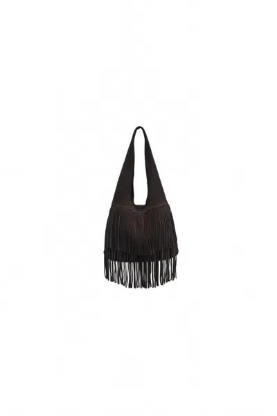 Moda Luxe Women's Hope Fringe Hobo In Chocolate In Gold