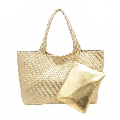 Moda Luxe Women's Solana Woven Tote In Gold Ivory In Multi