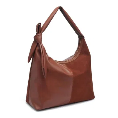Moda Luxe Women's Suede Hobo Top Knot Bag In Hazel In Chocolate