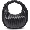 Moda Luxe Woven Circle Shoulder Bag In Black