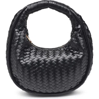 Moda Luxe Woven Circle Shoulder Bag In Black