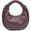 Moda Luxe Woven Circle Shoulder Bag In Chocolate