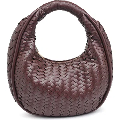 Moda Luxe Woven Circle Shoulder Bag In Chocolate