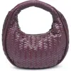 Moda Luxe Woven Circle Shoulder Bag In Wine
