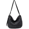 Moda Luxe Woven Crossbody Bag In Black