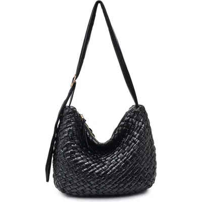 Moda Luxe Woven Crossbody Bag In Black
