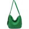 Moda Luxe Woven Crossbody Bag In Kelly Green