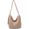 Moda Luxe Woven Crossbody Bag In Natural