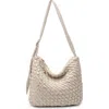 Moda Luxe Woven Crossbody Bag In Oatmilk