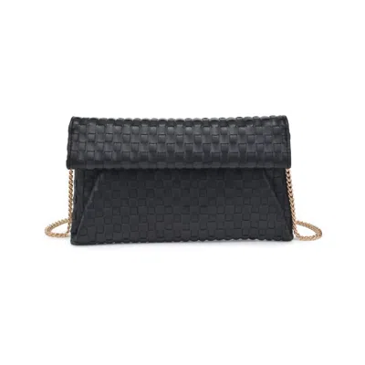 Moda Luxe Woven Priscilla Clutch Bag In Black